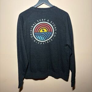 HippyTree Surf & Stone Crewneck Sweatshirt Mens Large Graphic Logo Pullover
